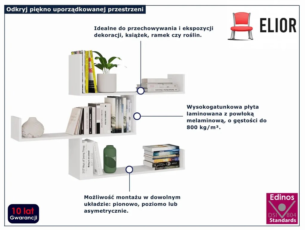 Biała wisząca półka nad biurko S5-C27