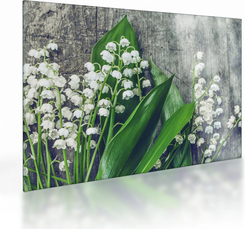 Obraz na szkle - konwalie (70x50 cm)