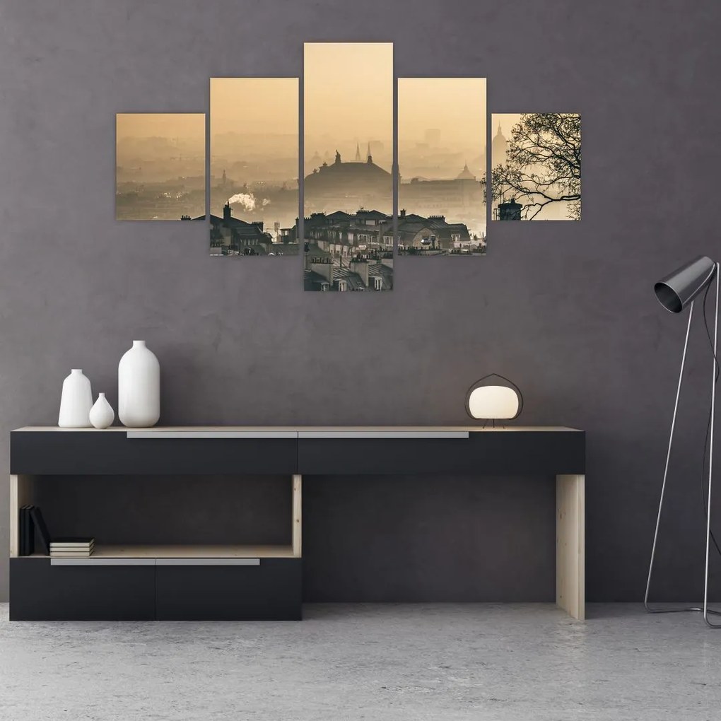 Obraz - Miasto pod mgłą (125x70 cm)