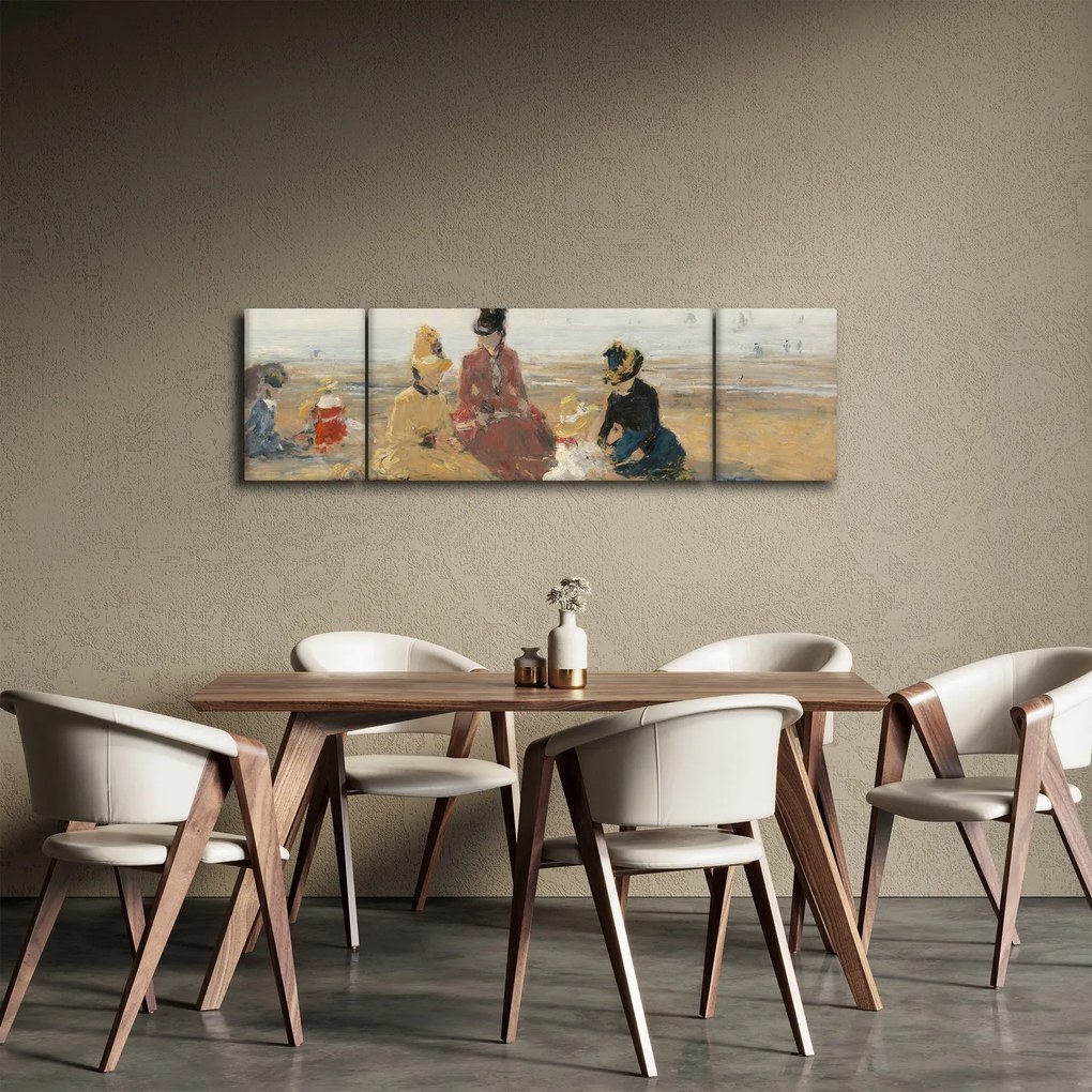 Obraz - Eugène Boudin, On the Beach, Trouville, reprodukcje (170x50 cm)