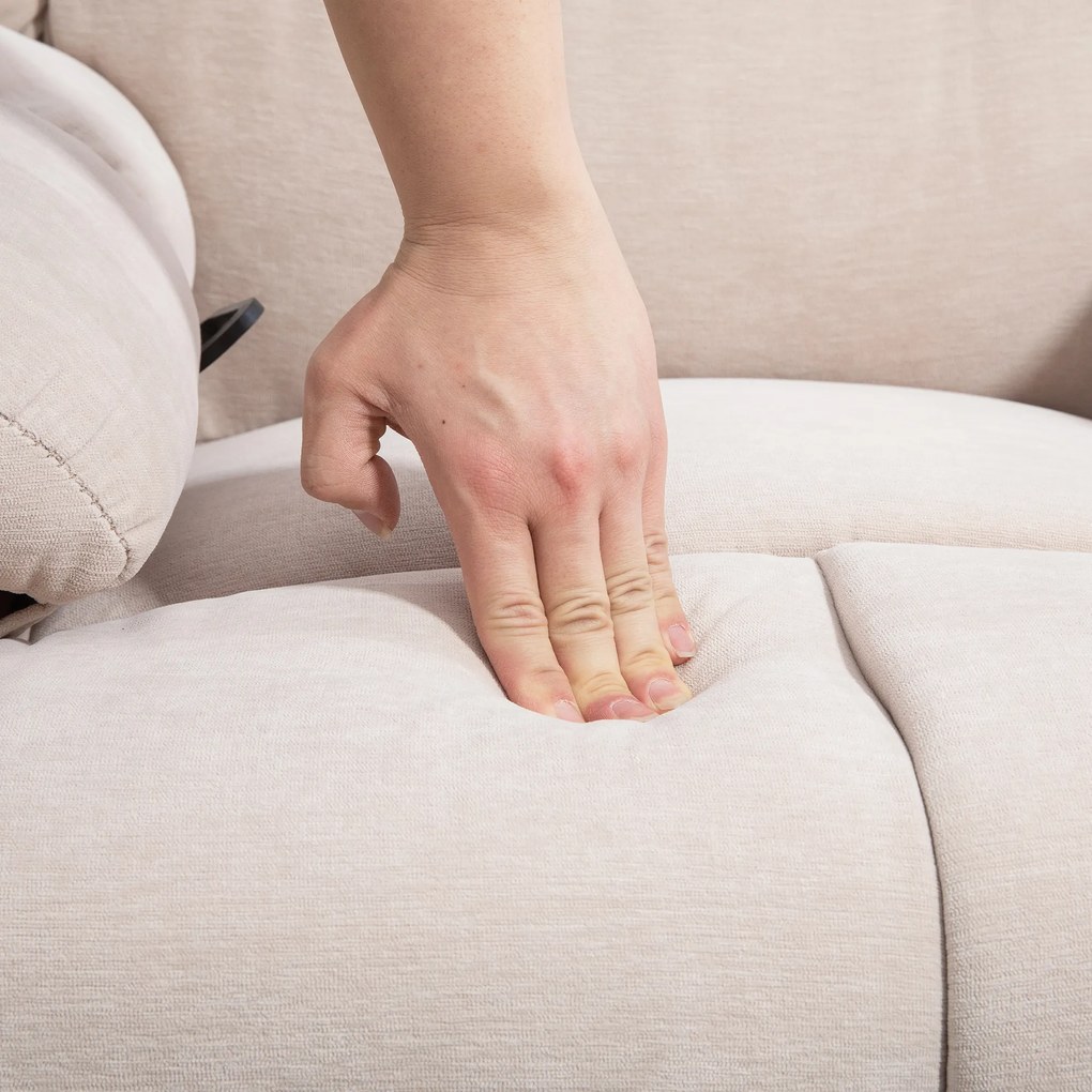 HOMCOM Fotel Masażowy z Funkcją Ogrzewania i Leżenia, Obrotowy, Do 150 kg, Konstrukcja Metalowa, 98x90x98cm, Beżowy