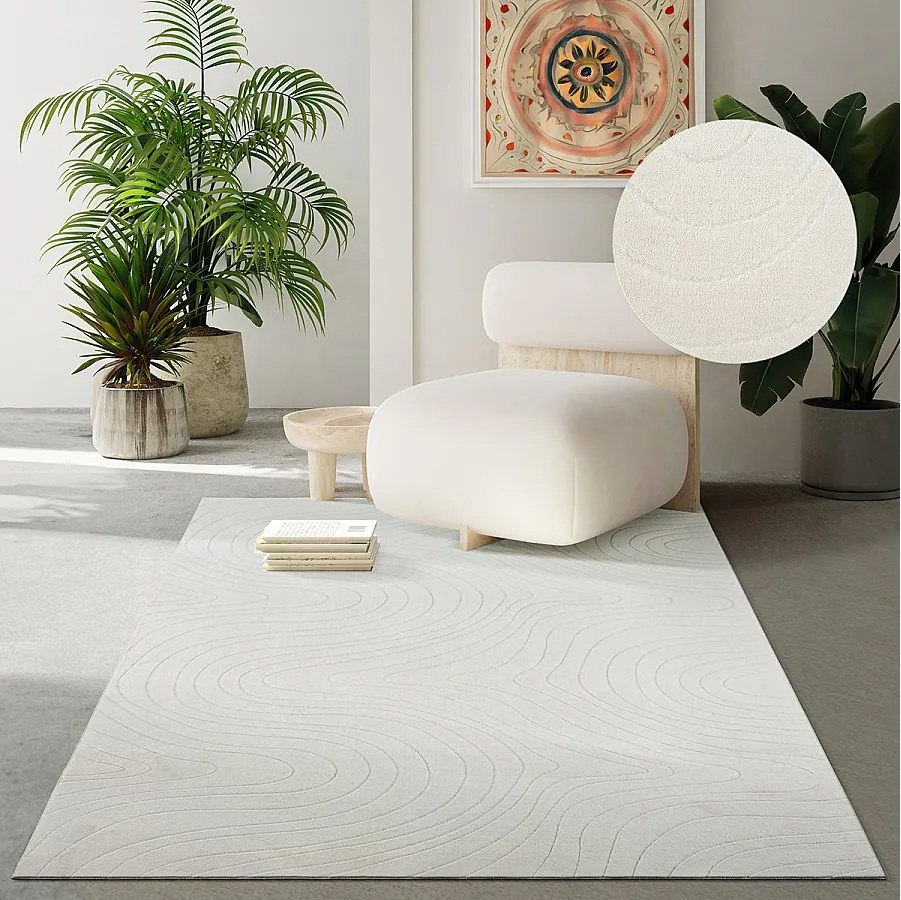 Dywan Rio Salon antypoślizgowy ocean, Kremowy, 120 x 160 cm