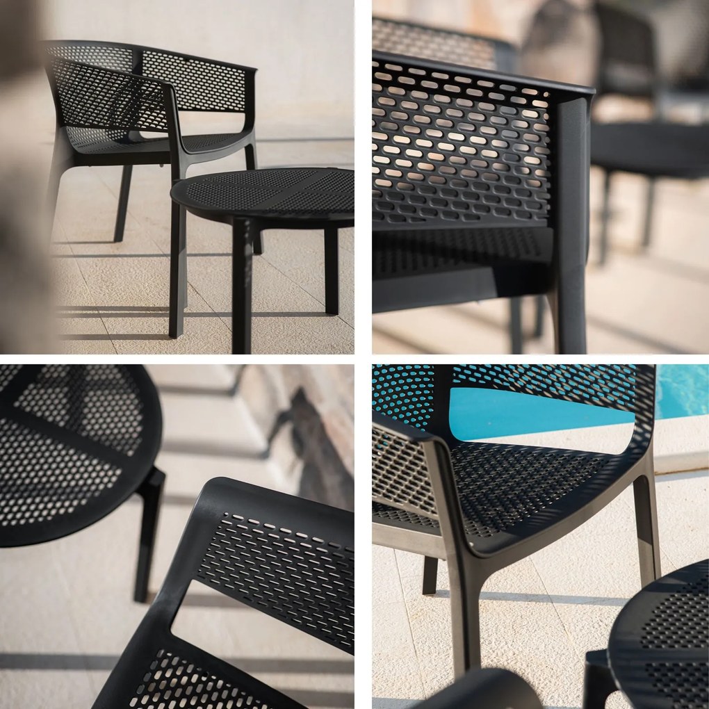 Kubełkowe krzesło ogrodowe Nexo z tworzywa sztucznego