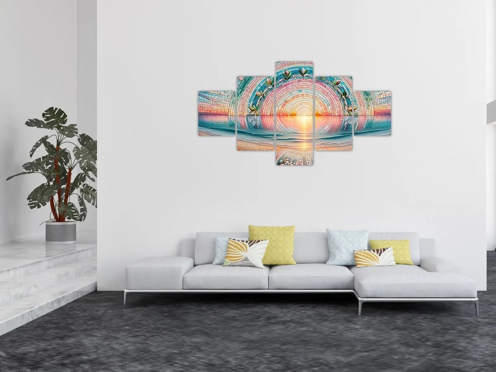 Obraz – Mozaika zachodzącego słońca (125x70 cm)