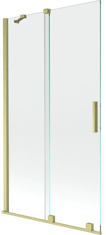 Mexen Velar parawan nawannowy 2-skrzydłowy rozsuwany 100 x 150 cm, transparent, złoty szczotkowany - 896-100-000-01-55