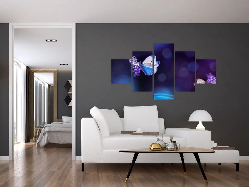 Obraz - Motyle na lawendie (125x70 cm)