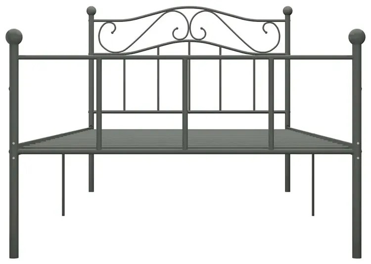 Szare metalowe łóżko 100x200 cm - Fiosa