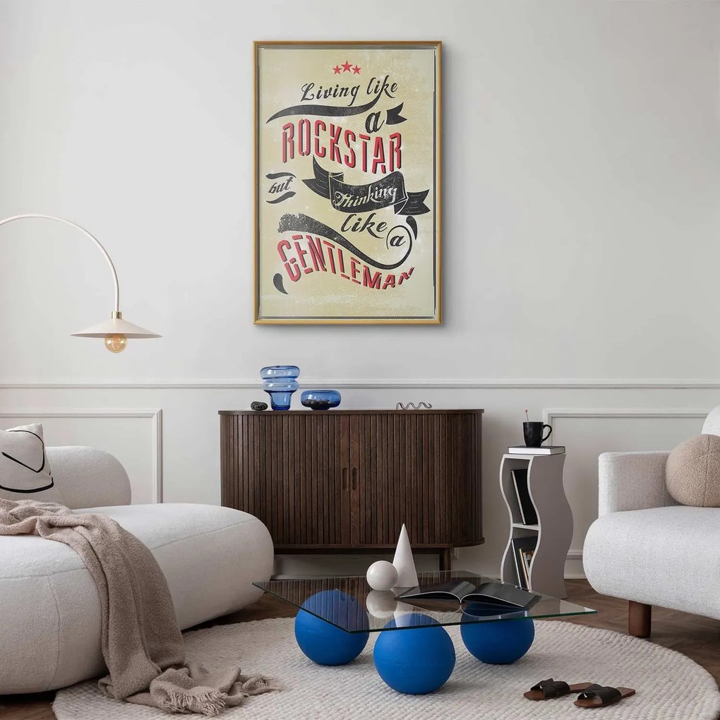 Plakat Rockstar 29,7x42 cm z ramą złotą bez marginesu ARTGEIST B