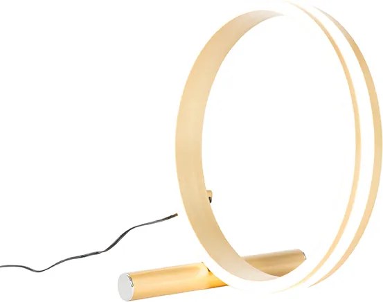 Designerska lampa stołowa mosiądz z wbudowanym LED 3-stopniowy ściemniacz - Navara