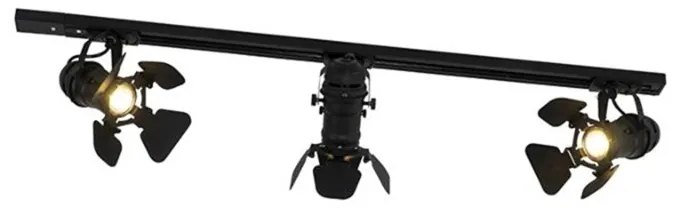 System szynowy z 3 reflektorami czarny - Movie