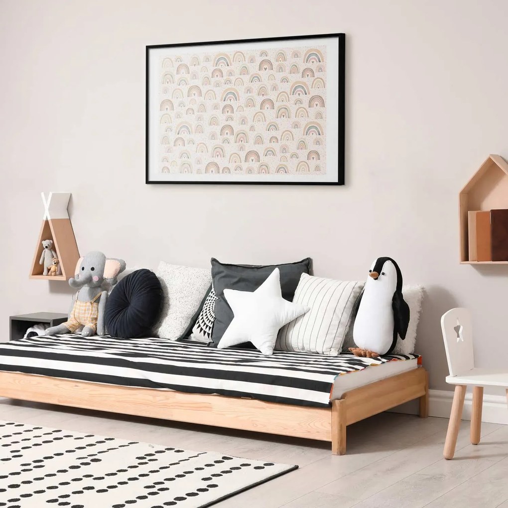 Plakat Tęcze i serca 42x29,7 cm z ramą czarną z marginesem ARTGEIST B