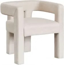 Fotel Tapicerowany Liara Tkaniny Beżowy Krem - Sklum