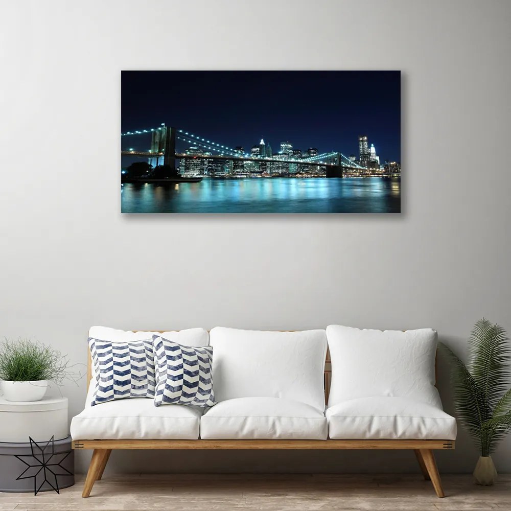 Obraz canvas Światła Wielkiego Mostu Nocą