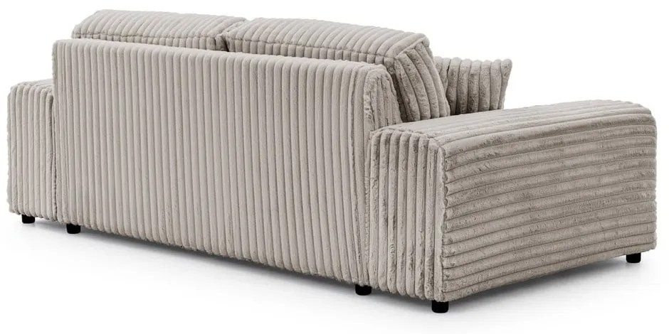 Jasnoszara sztruksowa sofa 213 cm Justin – Ropez