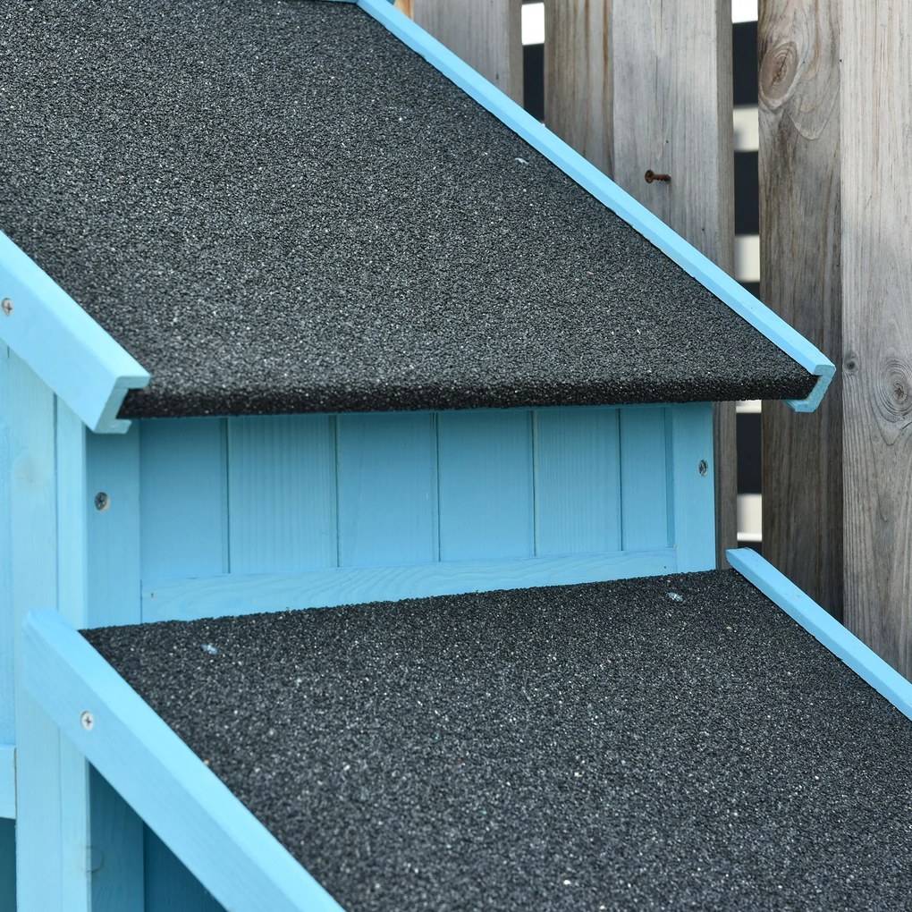 Przestronny Szop Ogrodowy Outsunny z Miejscem na Drewno i Półkami, Błękit Nieba