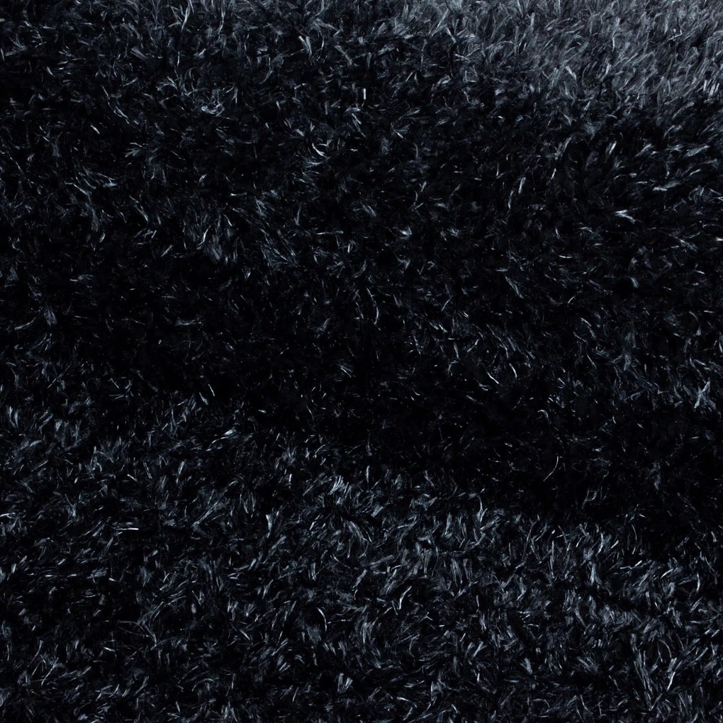 Dywan shaggy poliestrowy Brilliant czarny  140 cm x 200 cm
