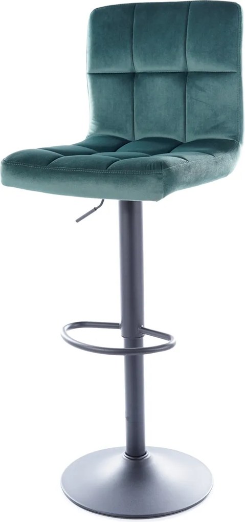 Regulowany hoker z welurowym siedziskiem pikowanym C105 Velvet