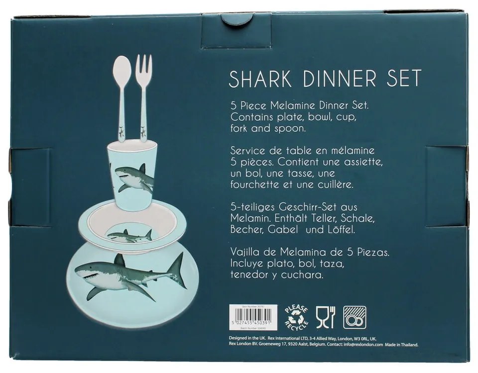 Zestaw naczyń dla dzieci 5 szt. Sharks – Rex London