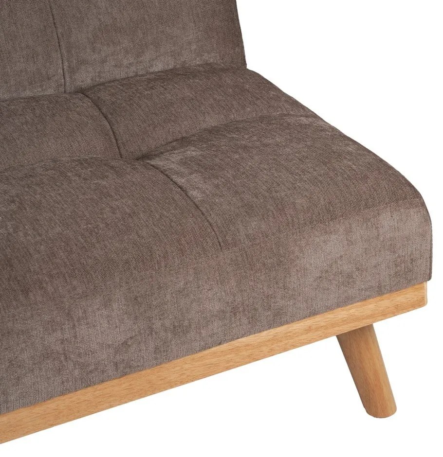 Brązowa rozkładana sofa z tkaniny szenilowej 178 cm – Ixia