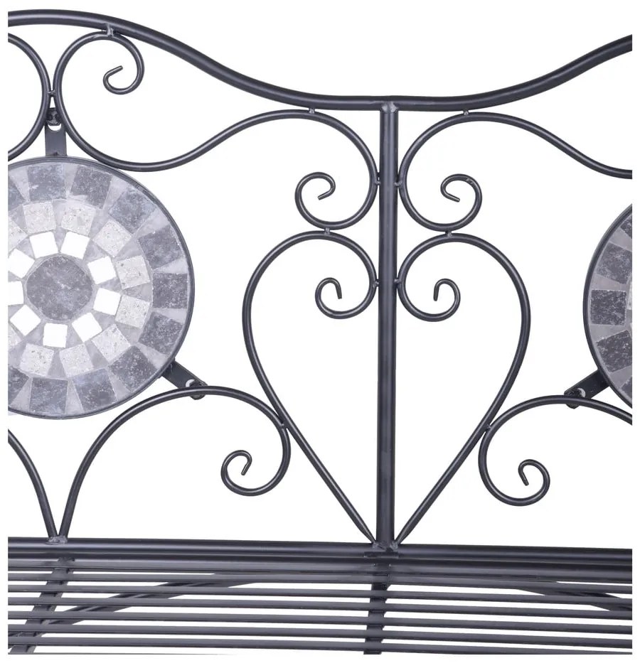 Czarna metalowa ławka ogrodowa Jalua – Garden Pleasure