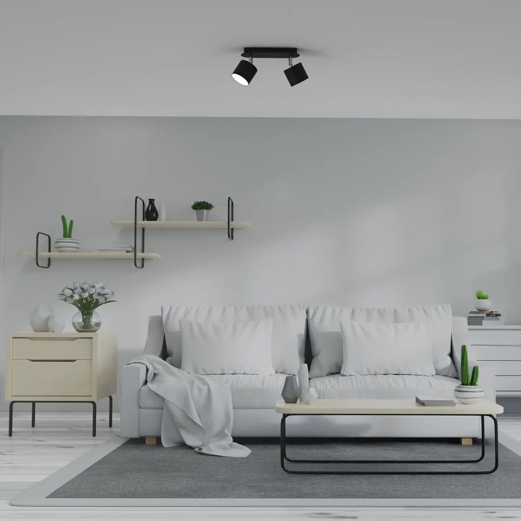 Lampa sufitowa DIXIE BLACK 2xGX53, podwójna, na listwie czarna, kierunkowa