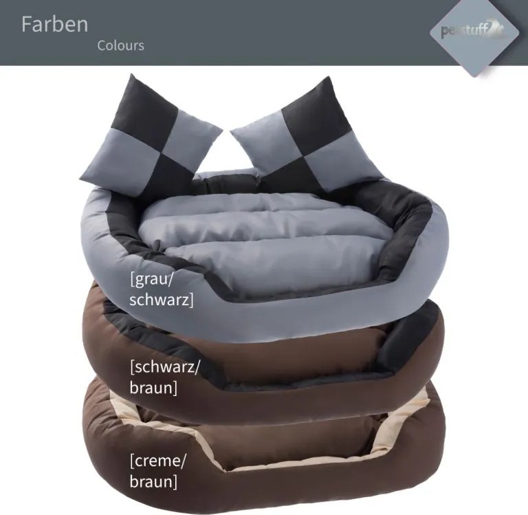 Petstuff Legowisko dla psa, szaro-czarne, 65 x 50 x 20 cm