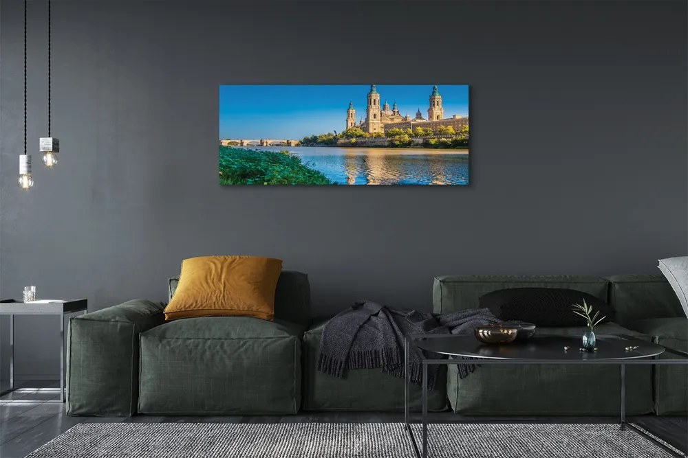 Duży obraz na płótnie Majestatyczna Katedra nad Rzeką