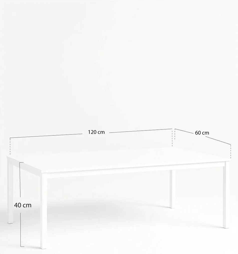 Stó centralny Tian 120x60cm biay