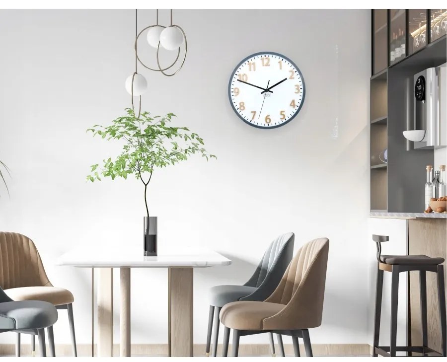 Zegar na ścianę klasyczny cichy mechanizm okrągły z białą tarczą akrylowy