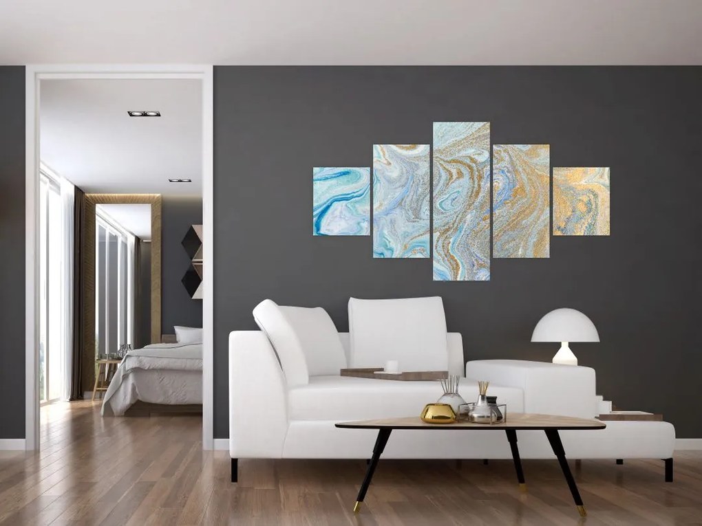 Obraz - Niebieski marmur (125x70 cm)