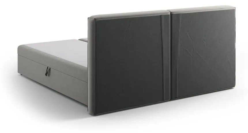 Szare łóżko boxspring ze schowkiem 160x200 cm Arendal – Cosmopolitan Design