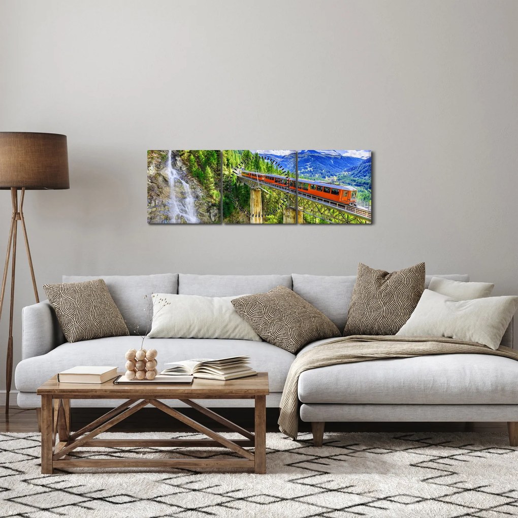 Obraz - Matterhorn, Zermatt, Wallis, Szwajcaria (z zegarem) (90x30 cm)