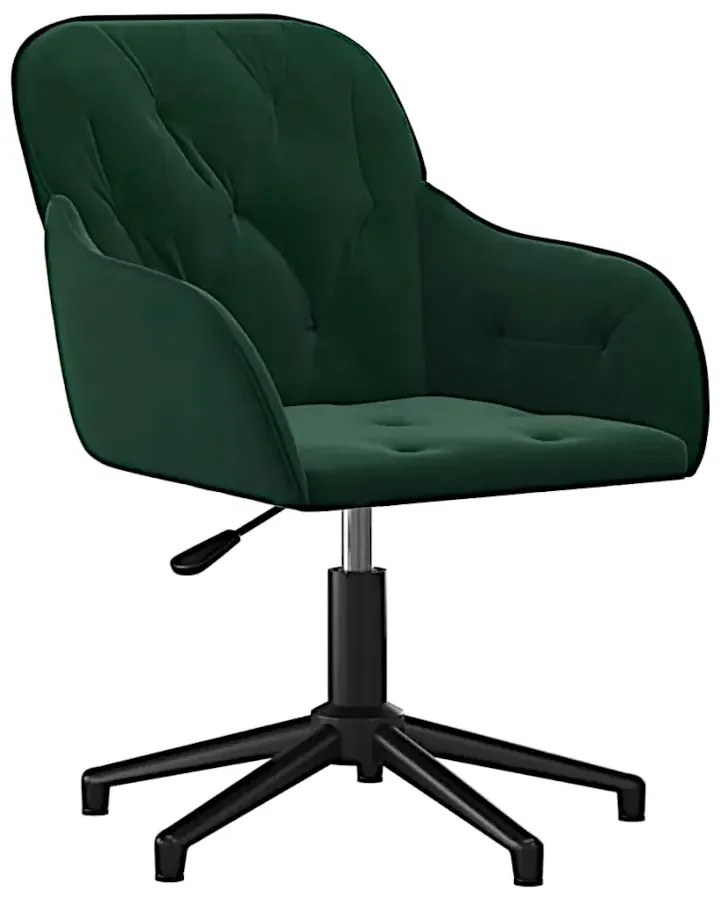 Ciemnozielone obrotowe krzesło biurowe bez kółek R4-E91