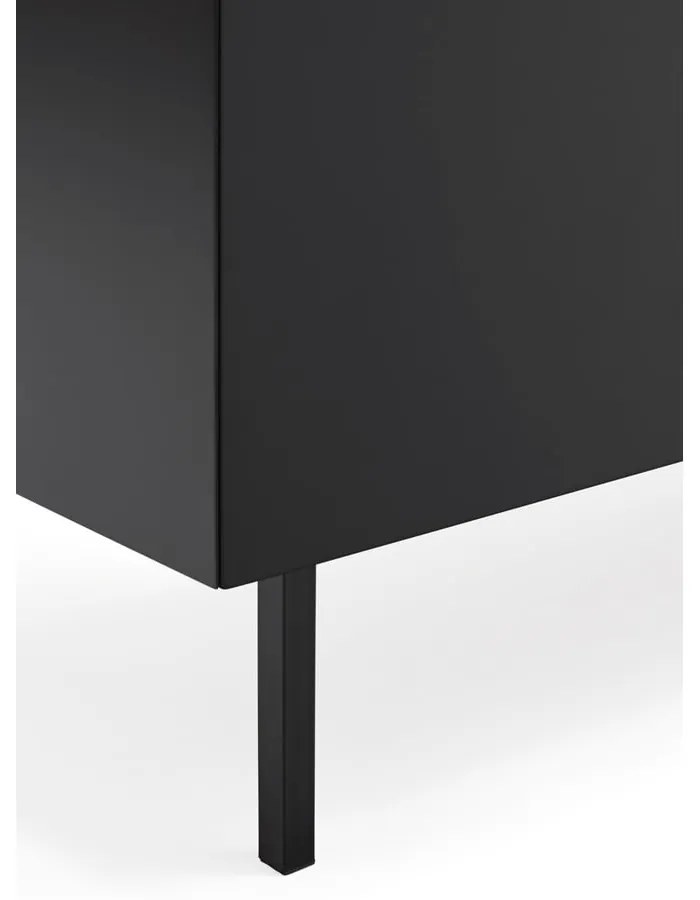 Czarno-naturalna szafka pod TV w dekorze dębu 180x45 cm Arista – Teulat
