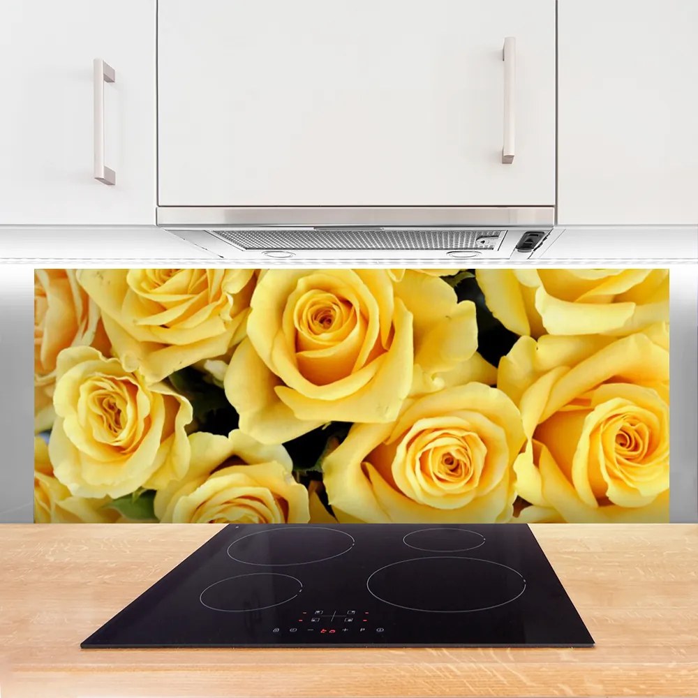 Panel Szklany do Kuchni Królewskie Róże w Ogrodzie