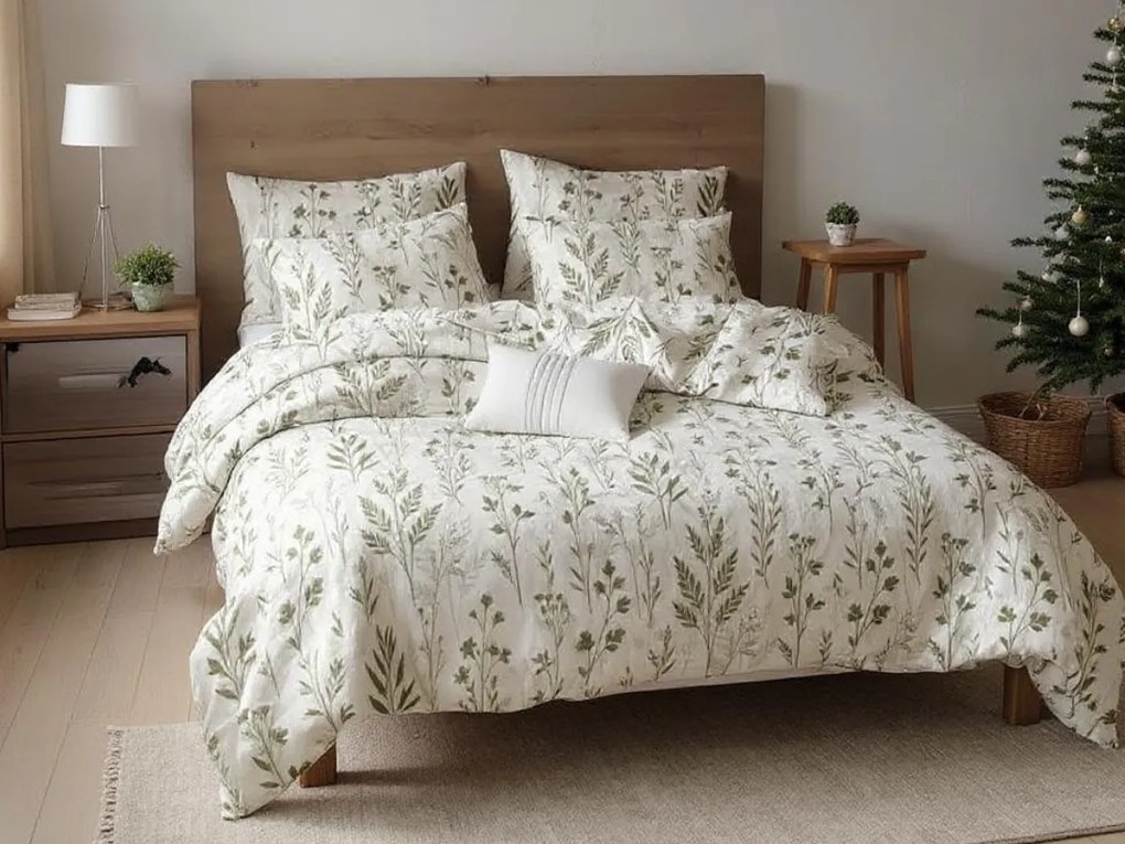 PrzytulneMieszkanie.pl PrzytulneMieszkanie.pl Pościel z bawełny renforcé LEAFORA biała Rozmiar pościeli: 70 x 90 cm | 140 x 200 cm