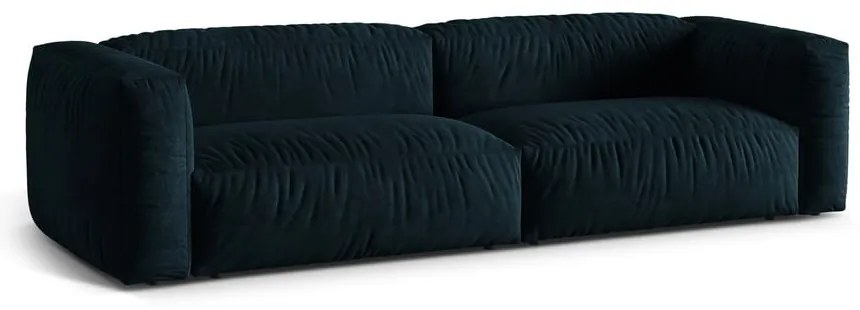 Ciemnoniebieska aksamitna sofa modułowa 320 cm Martina – Micadoni
