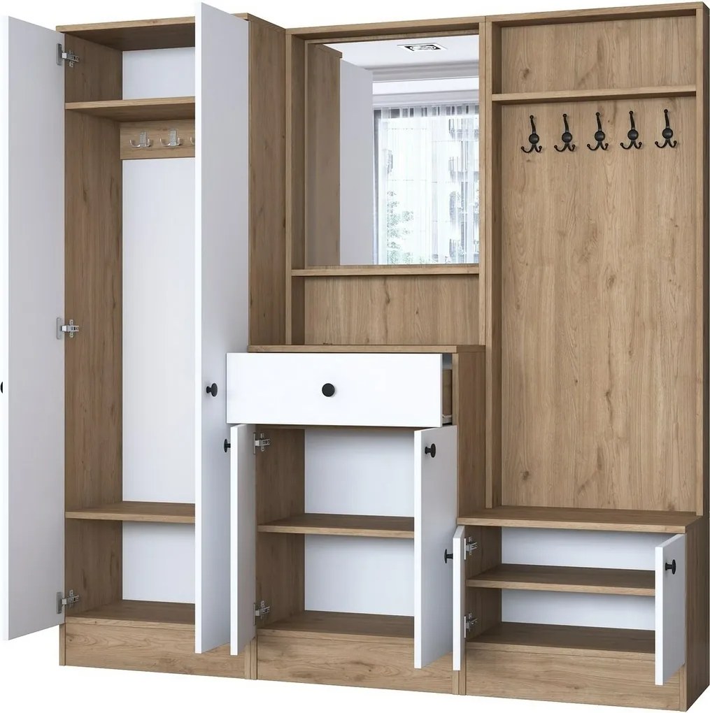 Zestaw do przedpokoju Pome White and Walnut I