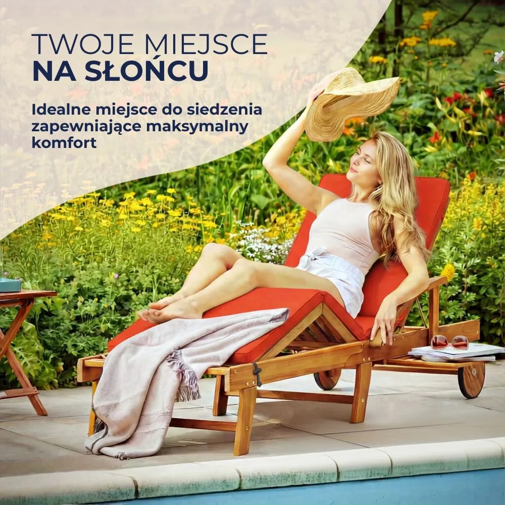 Mata na leżak TAMI SUN, 195x55x5cm, pomarańczowy Detex
