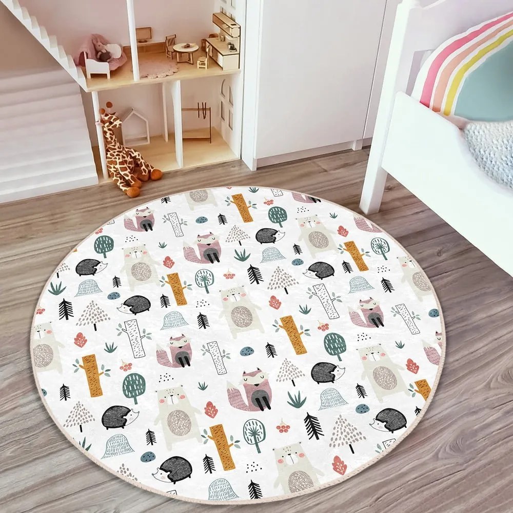 Biały dywan dziecięcy ø 80 cm Comfort – Mila Home