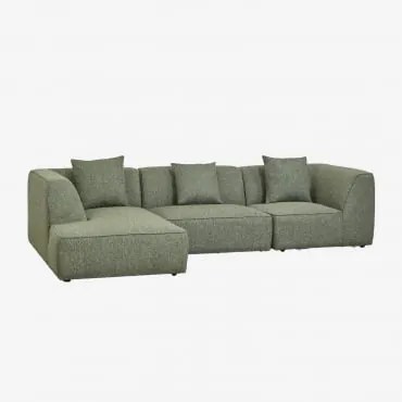 Sofa Modułowy Z Lewym Szezlongiem, 3-częściowy, Tapicerowany Cardea Bukla Szałwiowa Zieleń - Sklum