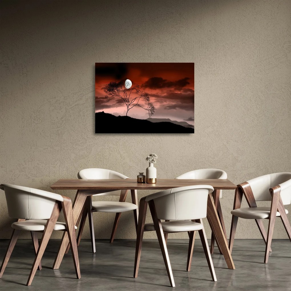 Obraz na szkle - Księżyc oświetlający noc (70x50 cm)