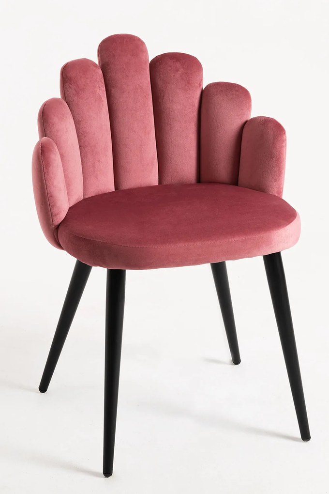 Rcznie aksamitne krzeso z czarnymi nogami