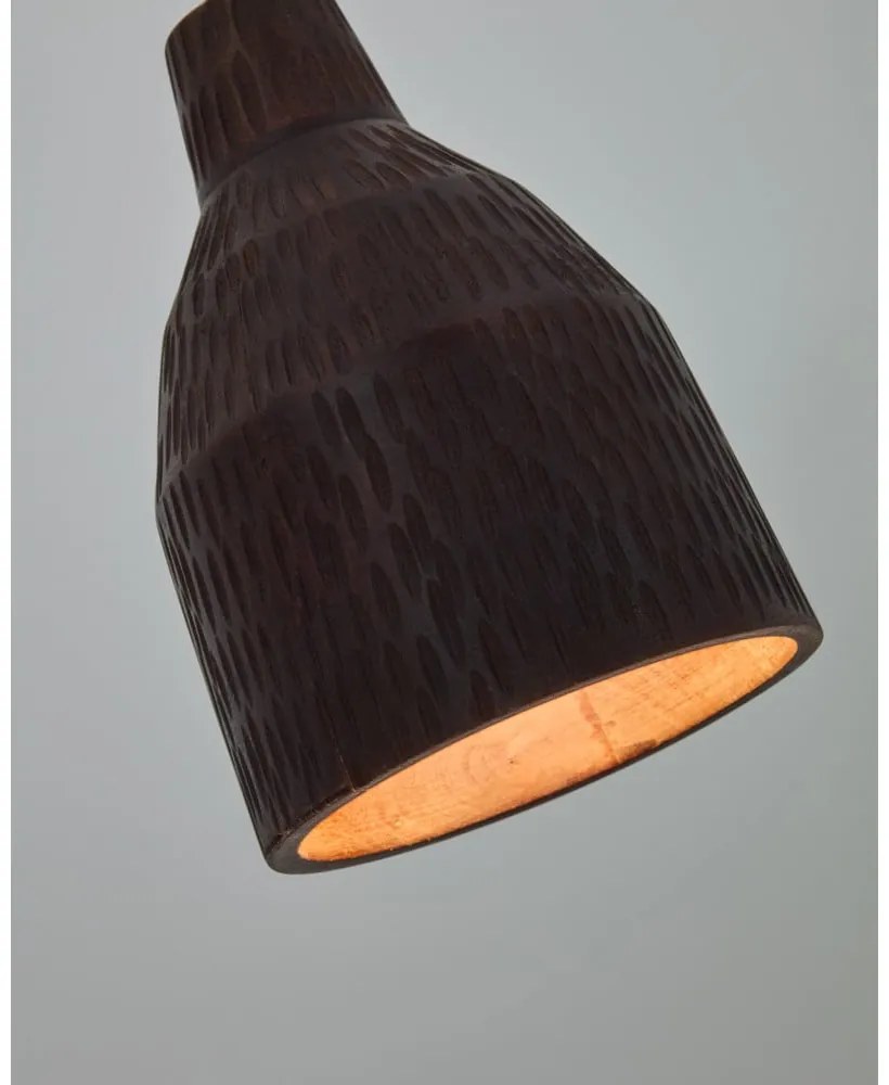 Czarna lampa wisząca z drewnianym kloszem ø 15 cm Amire – Kave Home