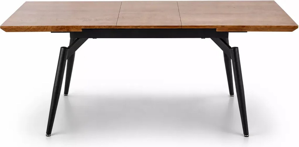 Nowoczesny rozkładany stół Cambridge 140-180 cm z blatem MDF w odcieniu dębu i metalowymi nogami