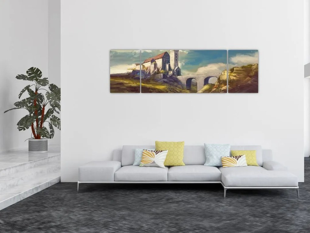 Obraz - Średniowieczny zamek (170x50 cm)