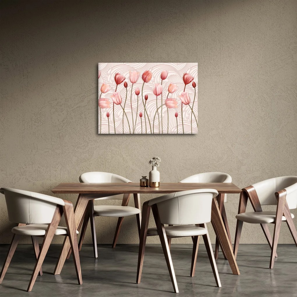 Obraz - Różowe tulipany (70x50 cm)