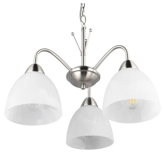 Lampa wisząca w biało-srebrnym kolorze ze szklanym kloszem ø 43 cm Dobby – Trio