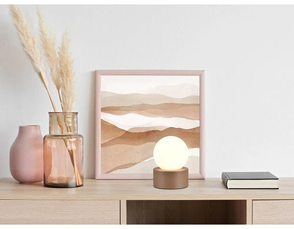 Biało-brązowa lampa stołowa (wys. 17 cm) Countess – Reality