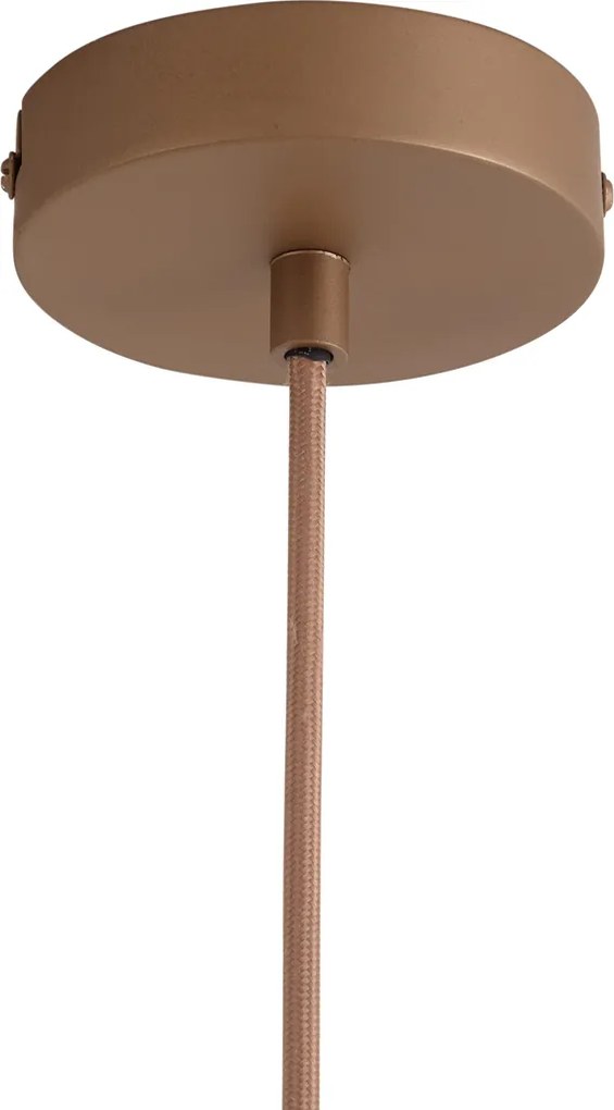 Designerska lampa wisząca ciemny brąz z bursztynowym szkłem - Kemner